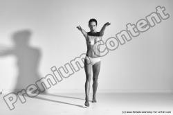 Nude Gymnastic poses Woman White Moving poses Slim long brown Dynamic poses Pinup